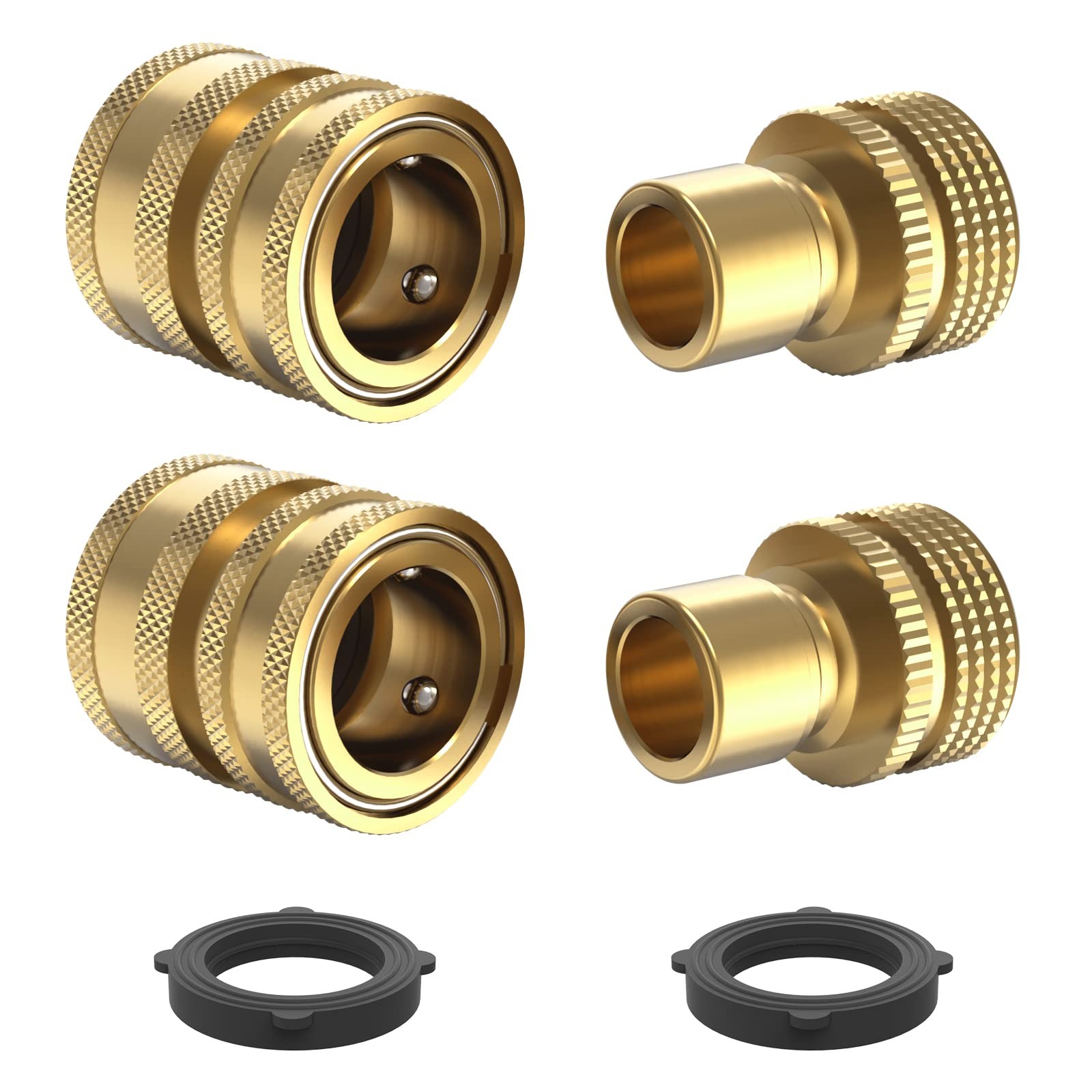 Twinkle Star Heavy Duty 3/4 Garden Hose Quick Connect 2 Sets, 2 Sets