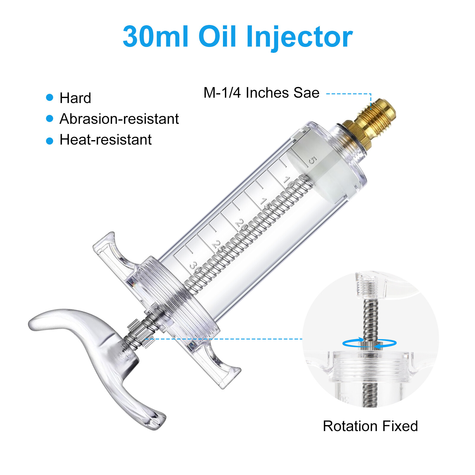 Oil & Dye Injector 30ml/1oz Manual Compressor R134A Quick Coupler Connector