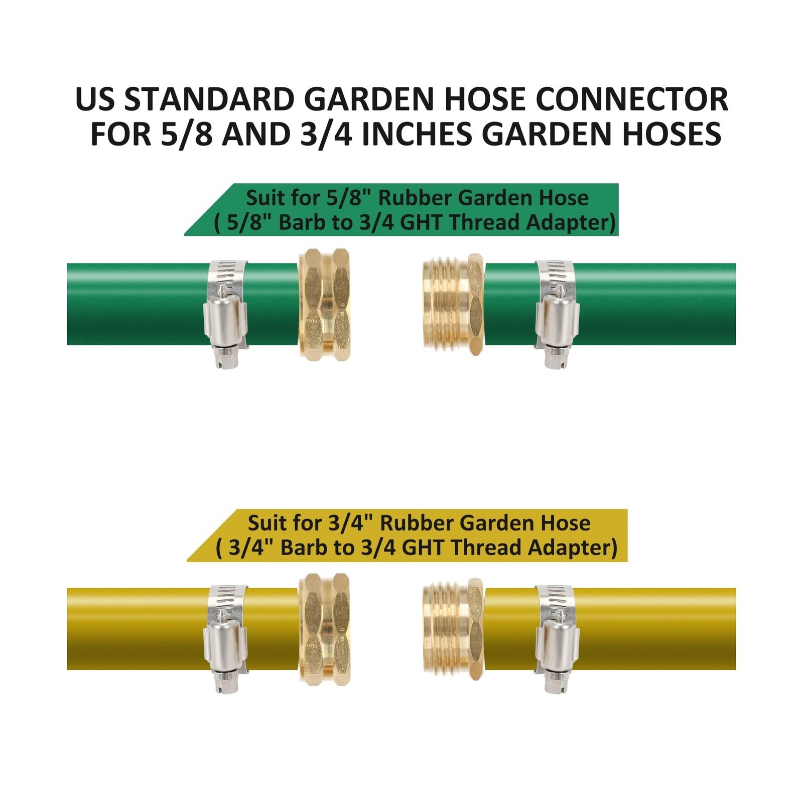 STYDDI Garden Hose Repair Kit, Solid Brass Water Hose Mender Fe… Fast USA SHIP