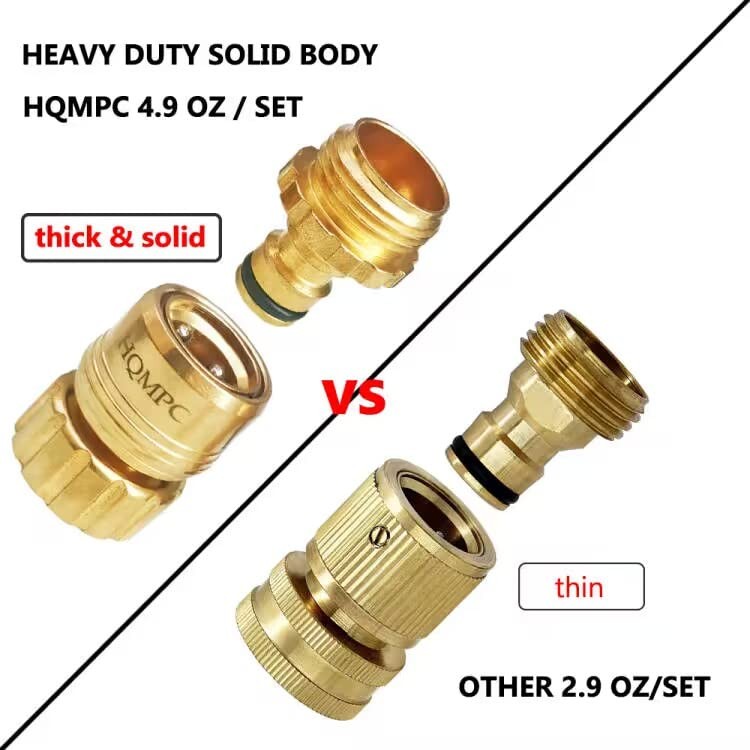 HQMPC No Pb Garden Hose Quick Connect Brass Lead Free 2SETS,