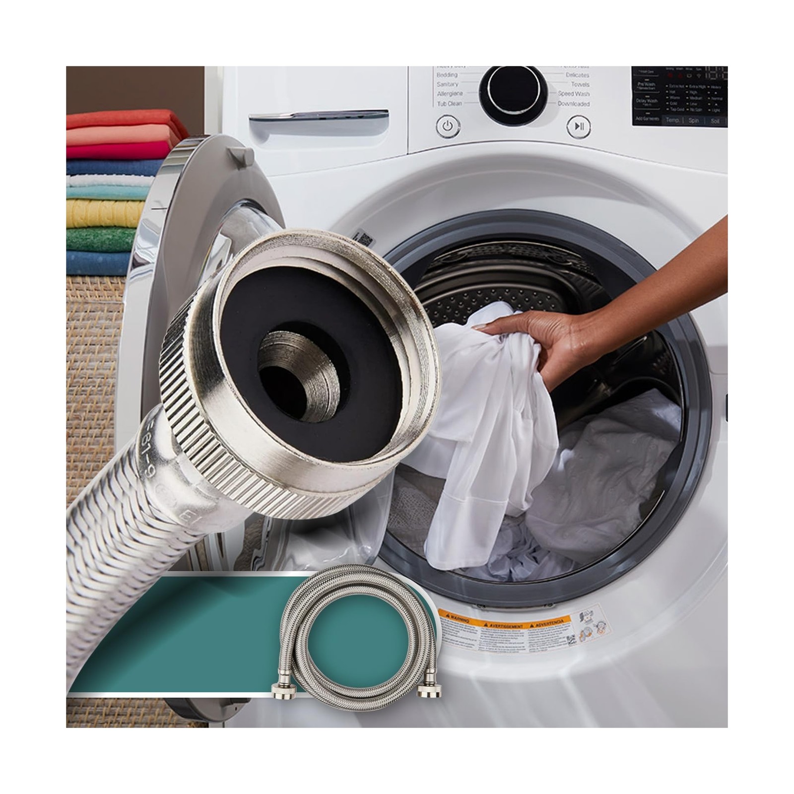Washing Machine Hoses 4ft, 30 Pack Braided Stainless Steel Washer Hoses, Hot …