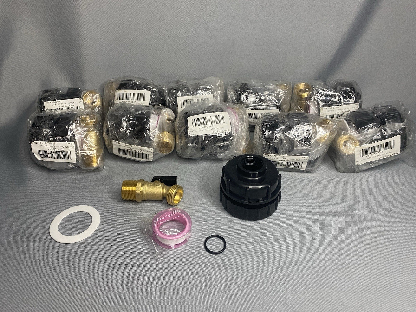 Lot Of 11 275-330 Gallon IBC Tote Tank Adapter 2″ Course Thread X 3/4″ Brass