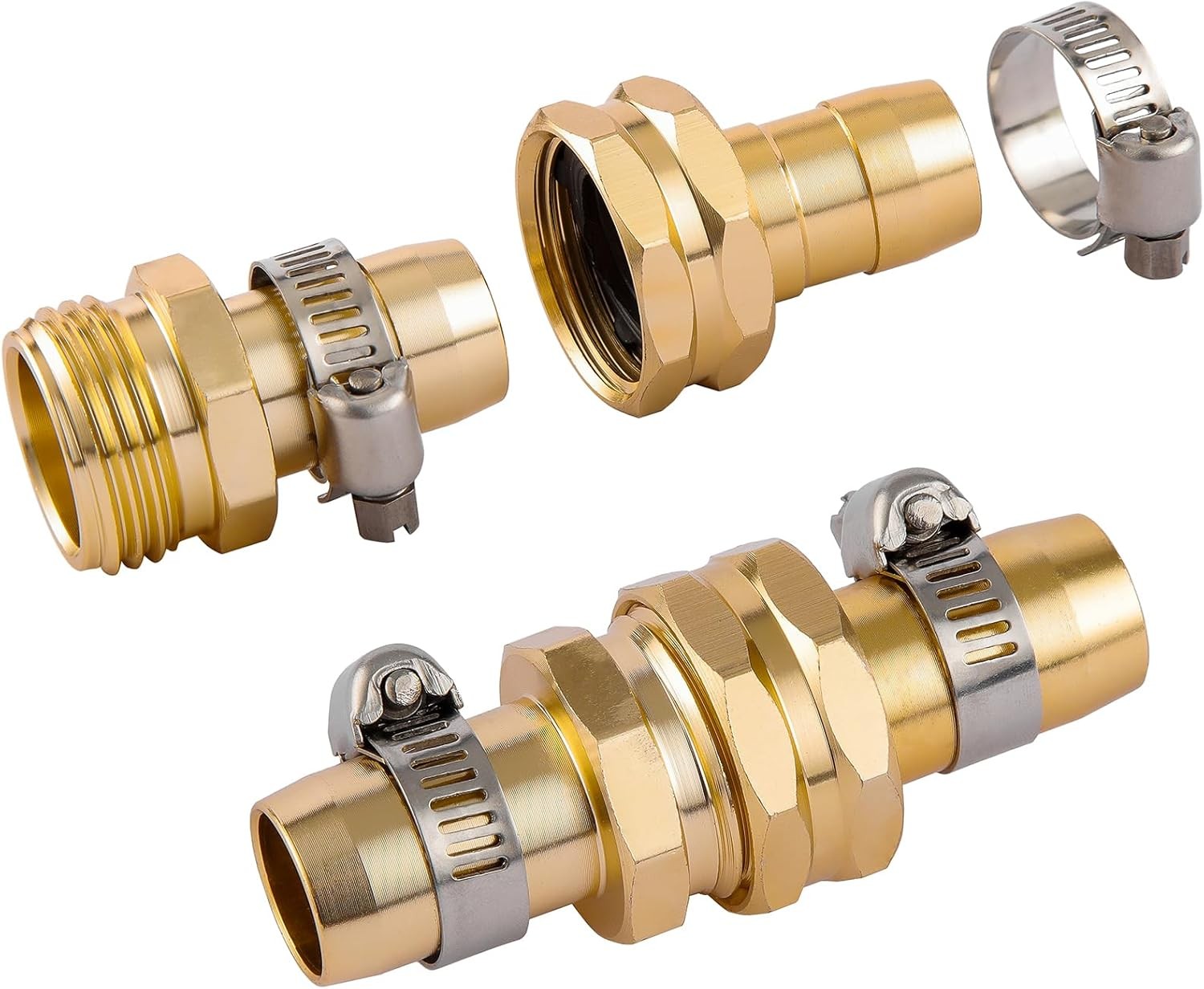 5 Set Garden Hose Repair Connector Kit with 5 Set, Fit for 3/4 or 5/8 hose