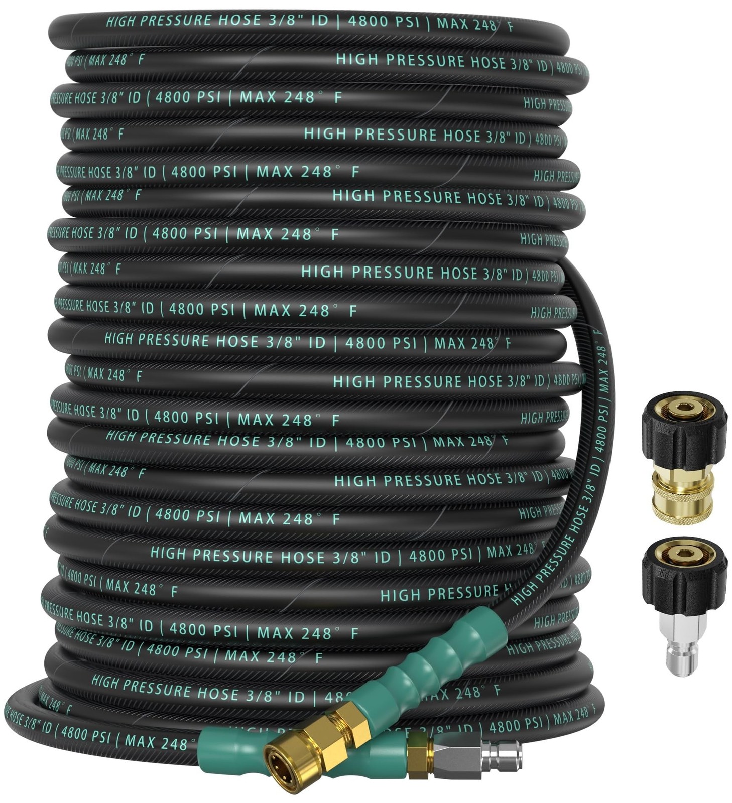 3/8″ 4800PSI Pressure Washer Hose 100FT with 360° Swivel Quick Connect, Fle