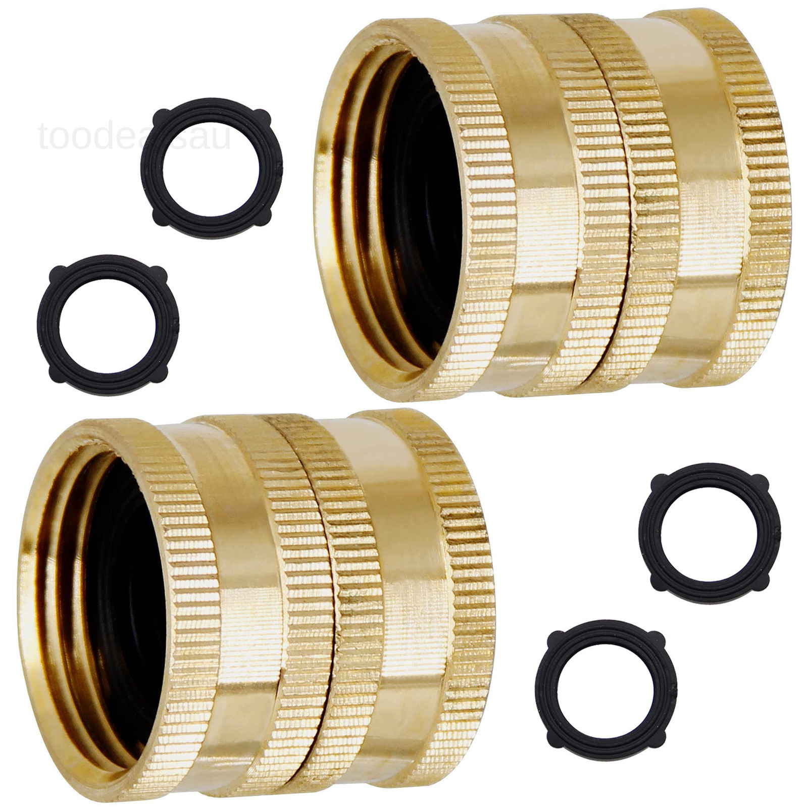 2 Pack 3/4″ Heavy Duty Brass Garden Hose 2 Double Female