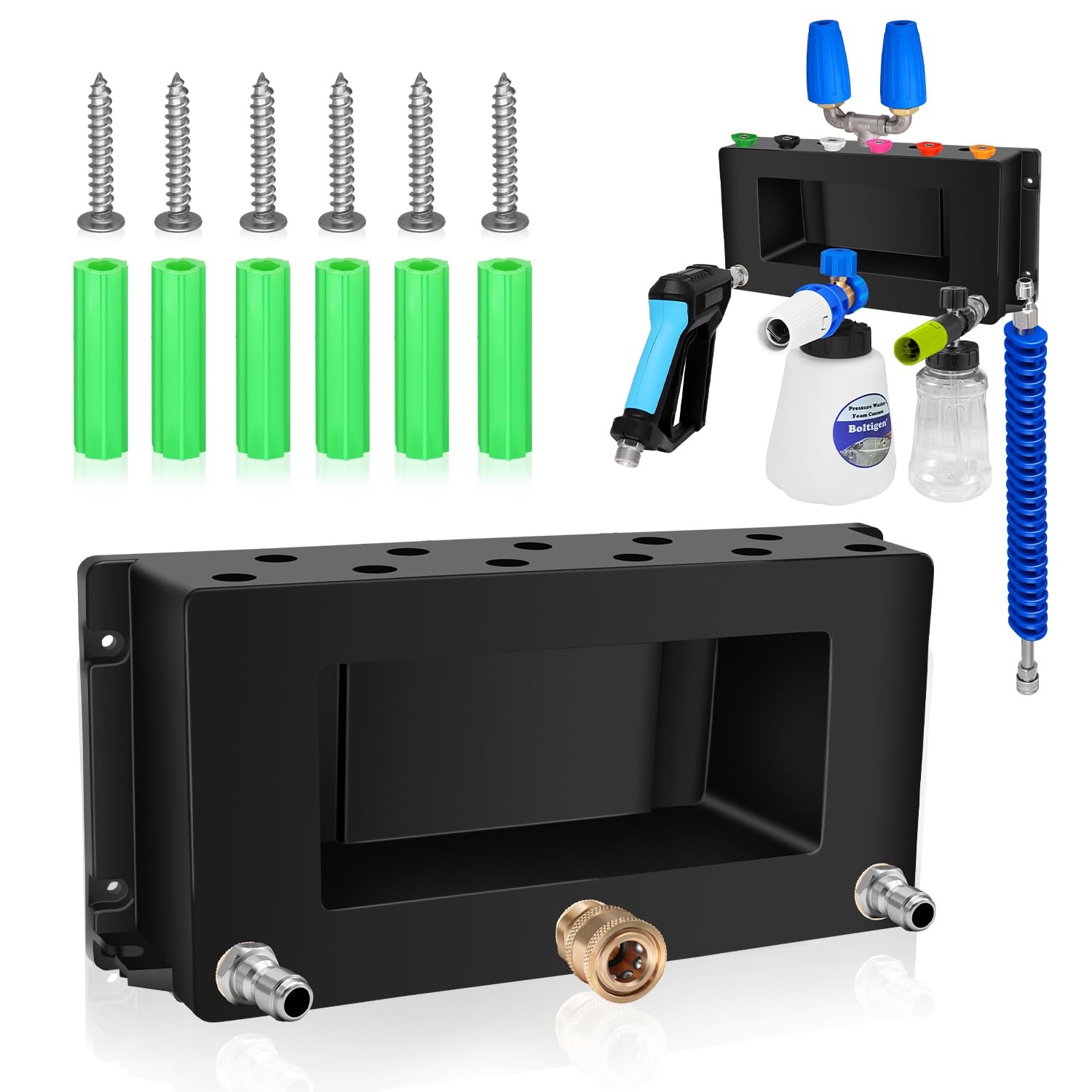 Boltigen Wall Mounted Pressure Washer Gun Holder, Foam Cannon Organize Black
