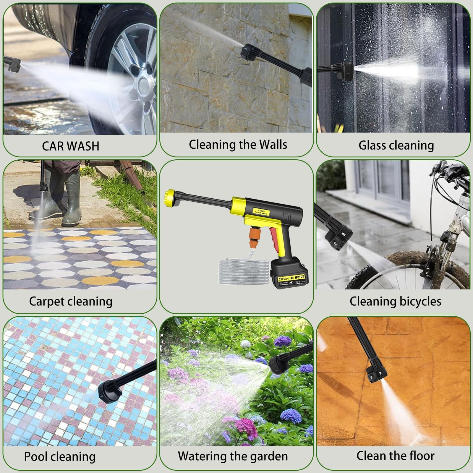 Portable Cordless Pressure Washer, 1200 PSI Portable Power Washer Can be Conn…
