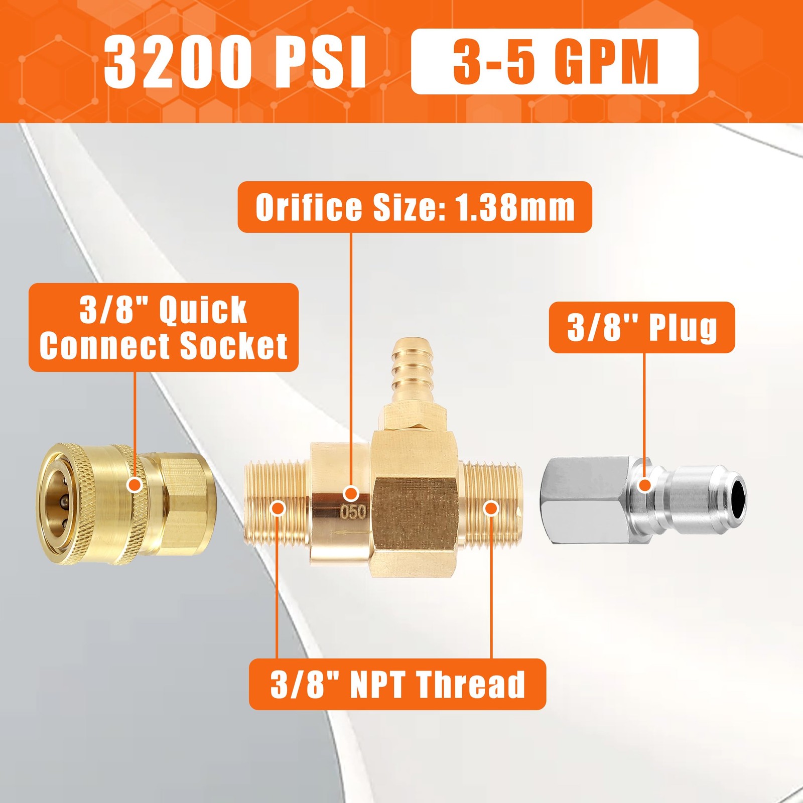 PWACCS Downstream Injector for Pressure Washer, Power Washer 4 Gallon, Brass