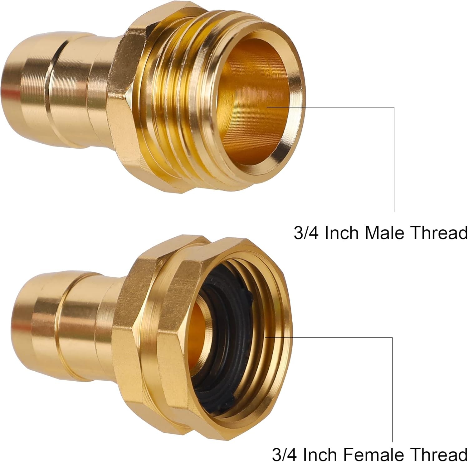 Biswing Garden Hose Repair Connector with Stainless Steel Clamps, 5/8″ Brass