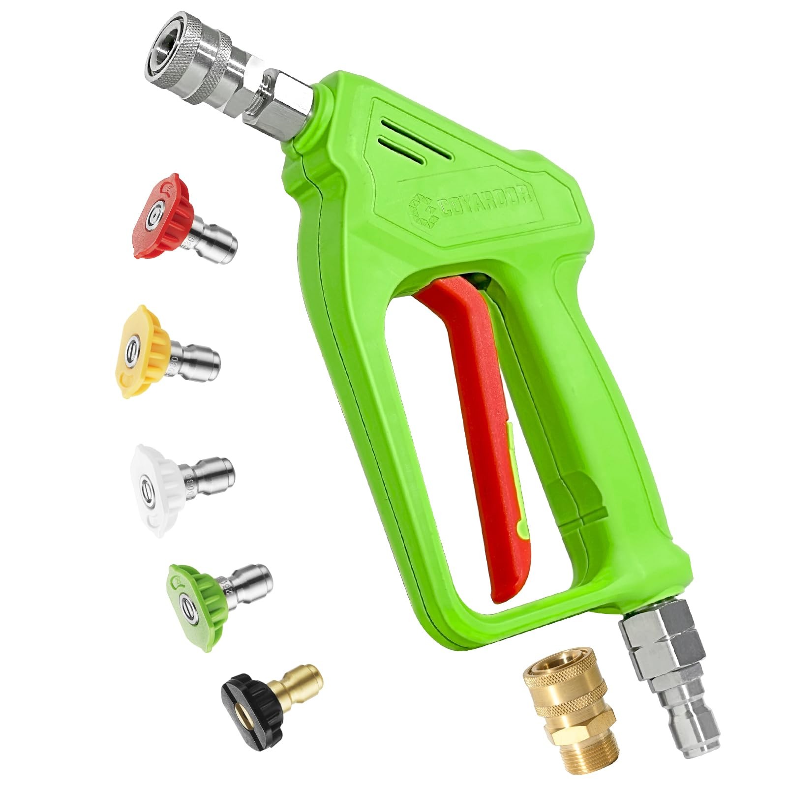 Pressure Washer Short Gun with Swivel 3/8″ Male Plug & 1/4”Quick Short, Green