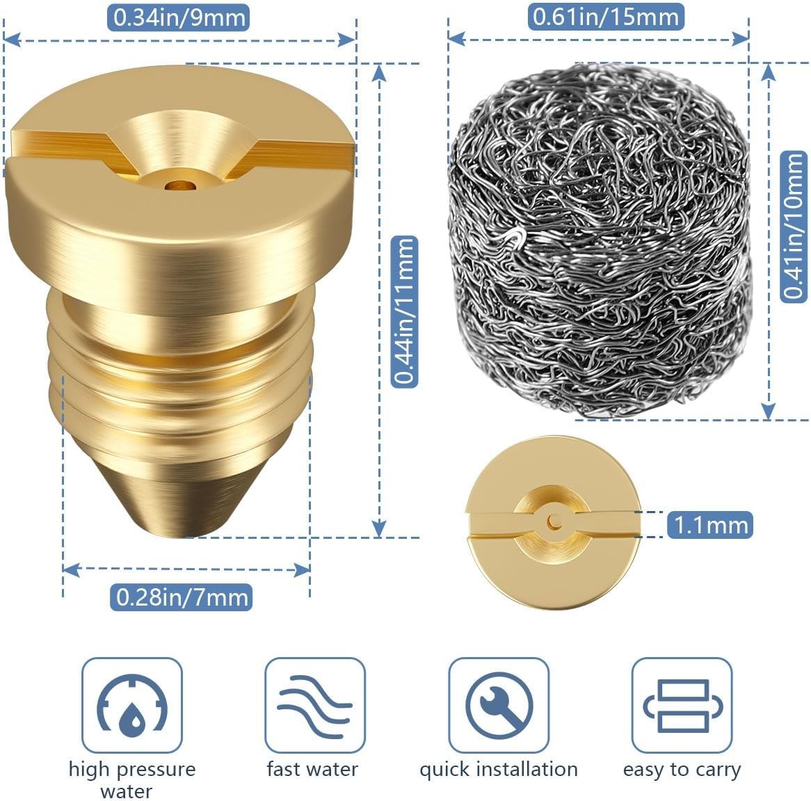 2 Pieces 1.1 mm Orifice Foam Cannon and 2 Maker, Universal Brass…