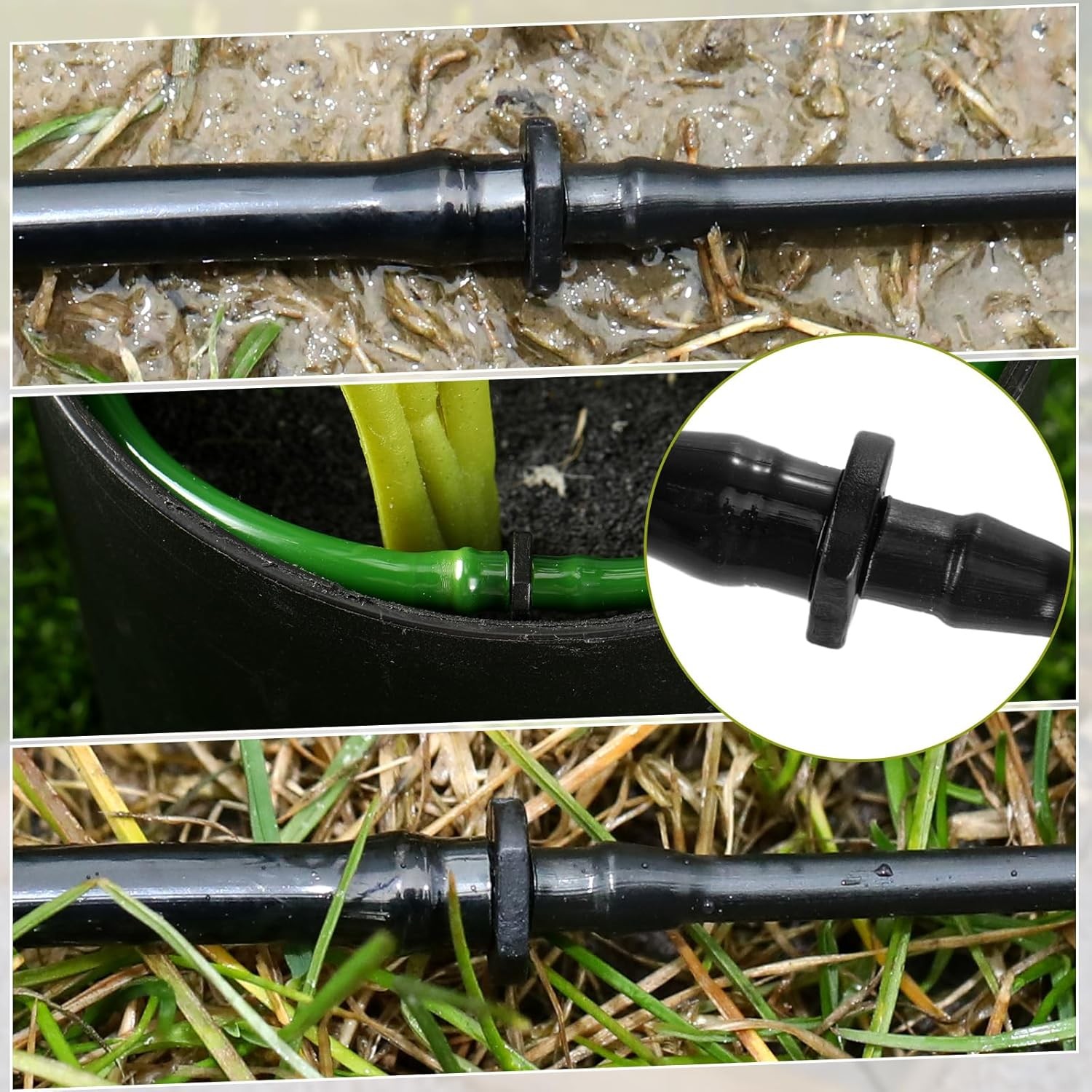 100 Pcs Drip Irrigation Fittings Barbed Connectors Barb Adapter Coupling…