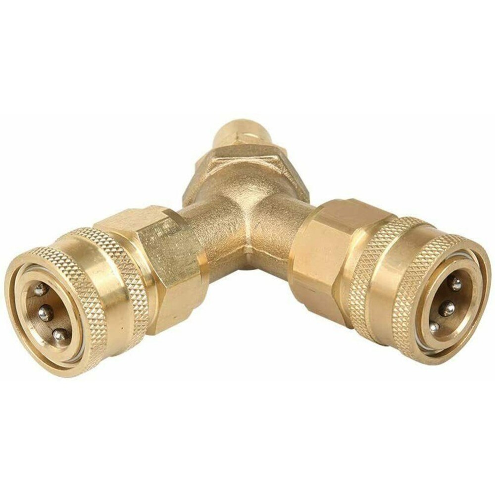 3/8 5000PSI Fitting Pressure Washer Tee Splitter CouplerBrass 4.0 GPM