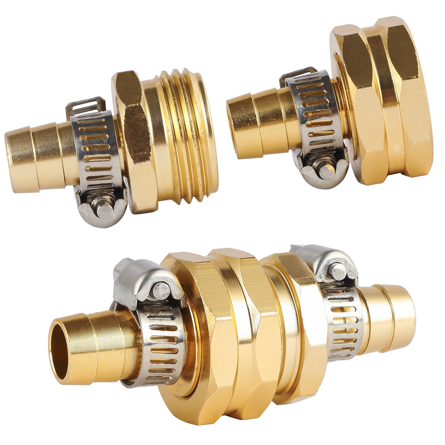 5 Set Garden Hose Repair Connector Kit with Clamps, 5 Set, Fit for 1/2″ hose
