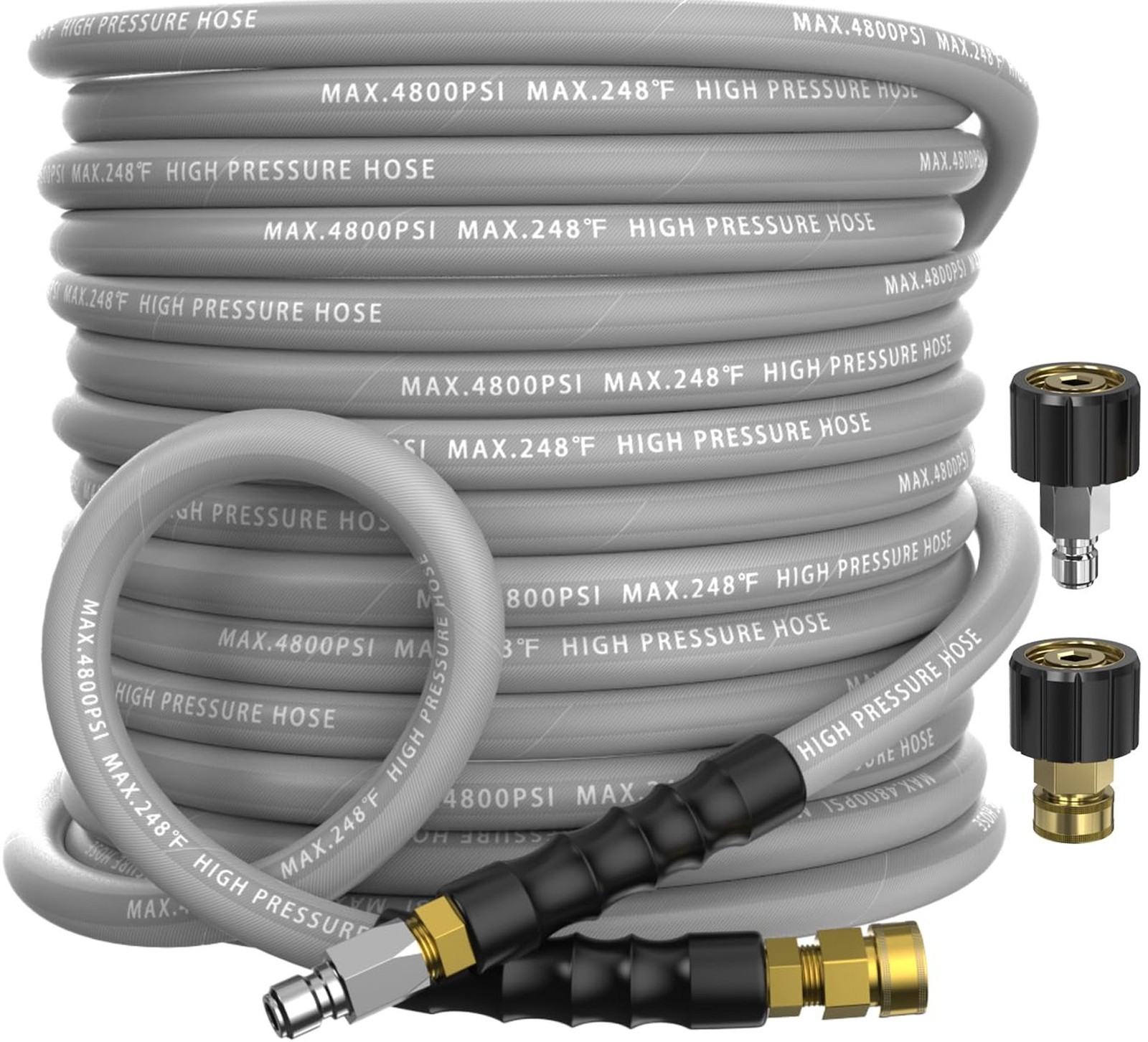 3/8″ Pressure Washer Hose 25FT 4800 PSI, Kink Resistant Steel Braided Layer &…
