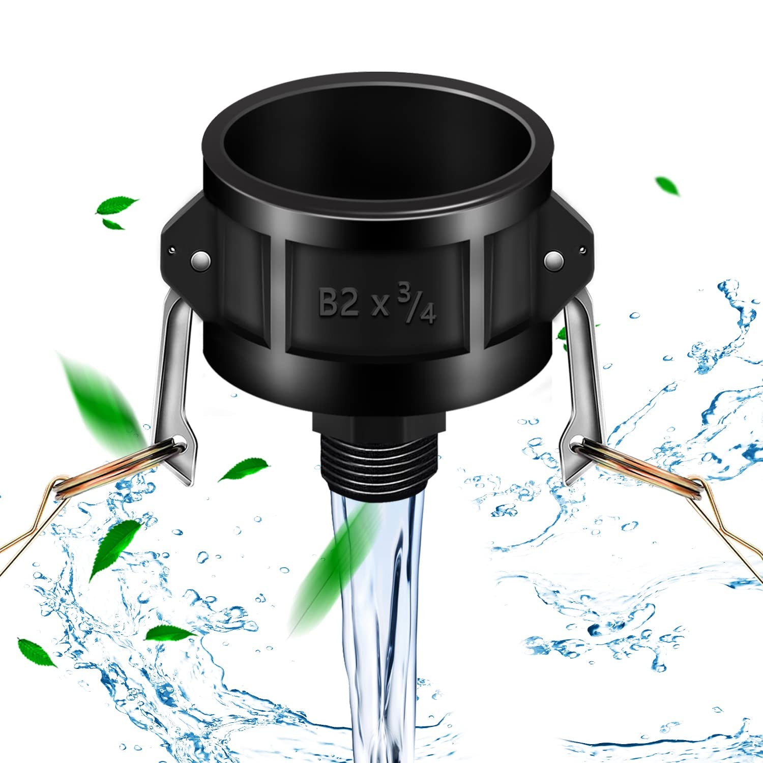 Dianrui 2 Inch Black 275 330 Gallon IBC Tote Tank Drain Adapter