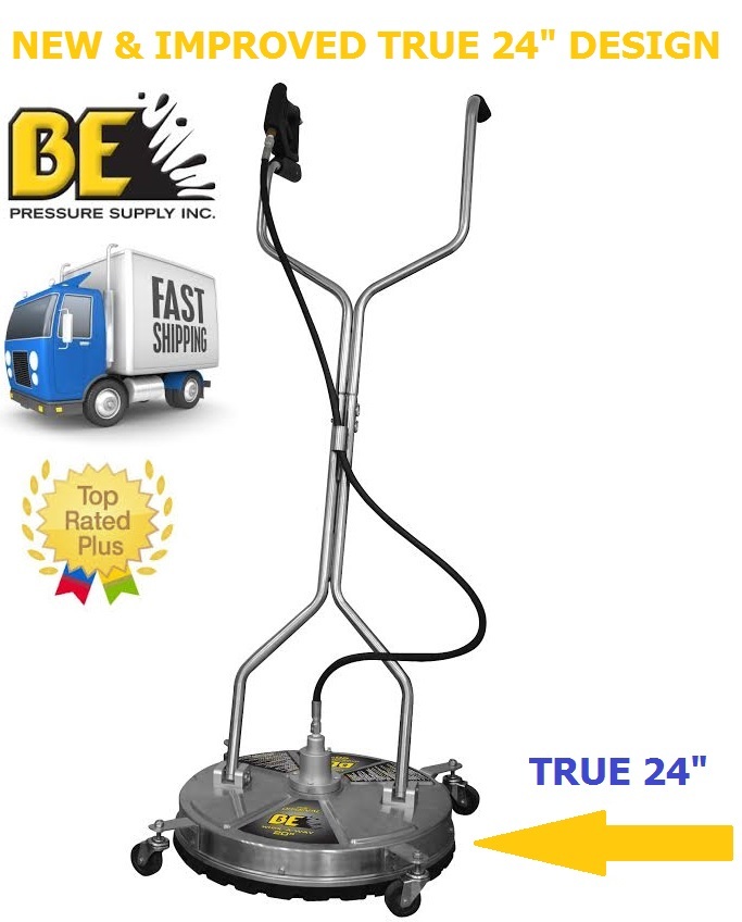 BE Pressure 24″ in Whirl-a-Way Stainless Steel Pressure Washer Surface Cleaner