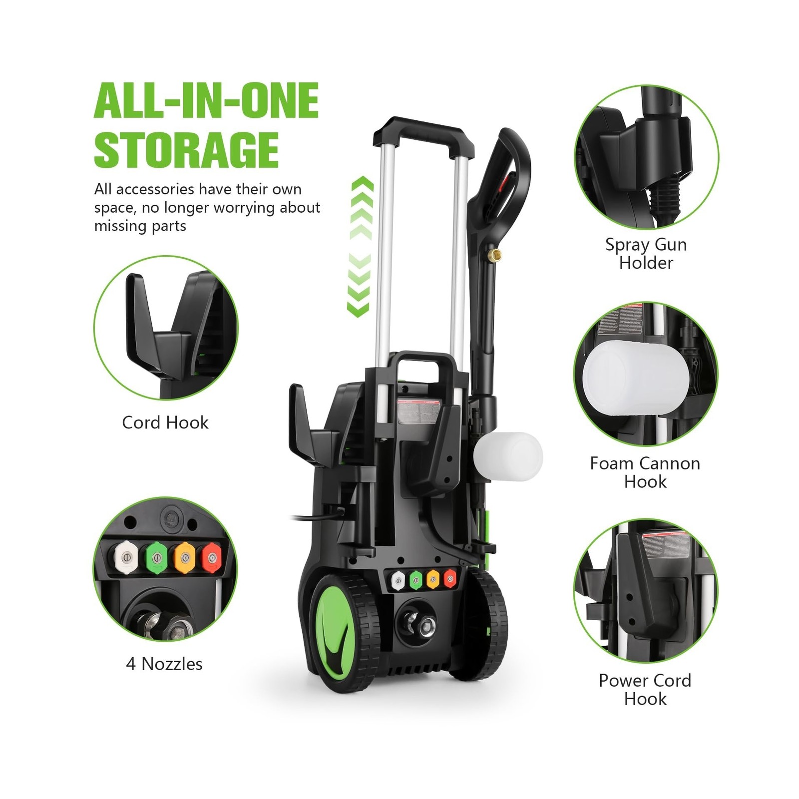 5000PSI 4.0GPM Heavy Duty Electric Pressure Washer with 33 FT Extension Hose,…