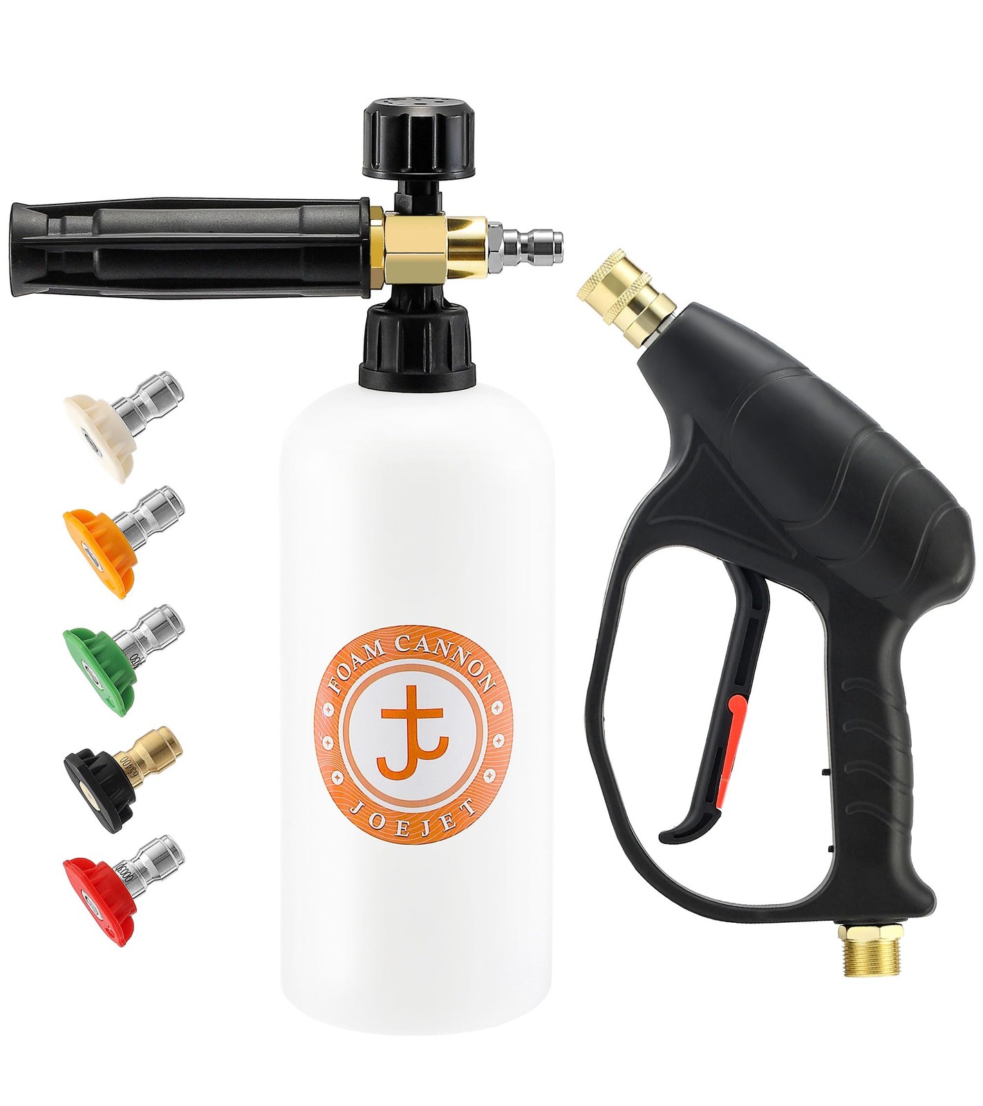 JOEJET Pressure Washer Gun with Foam Cannon, 39.98 cubic inches, Black, White