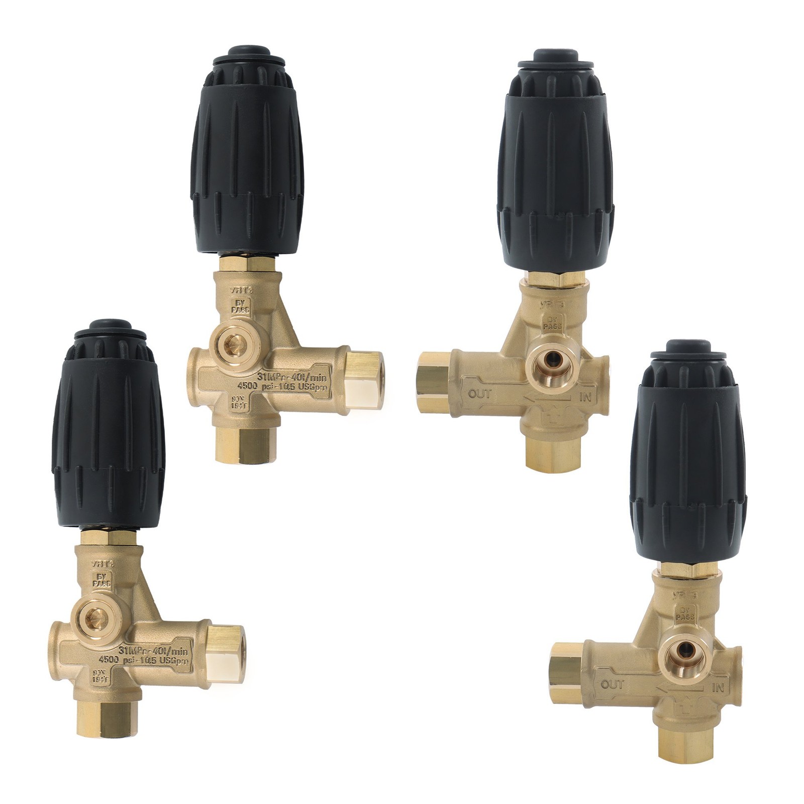 4 Pcs AR VRT3-310 Unloader Valve Washer Pump 4350PSI 8GPM 3/8″ FNPT – Heavy Duty