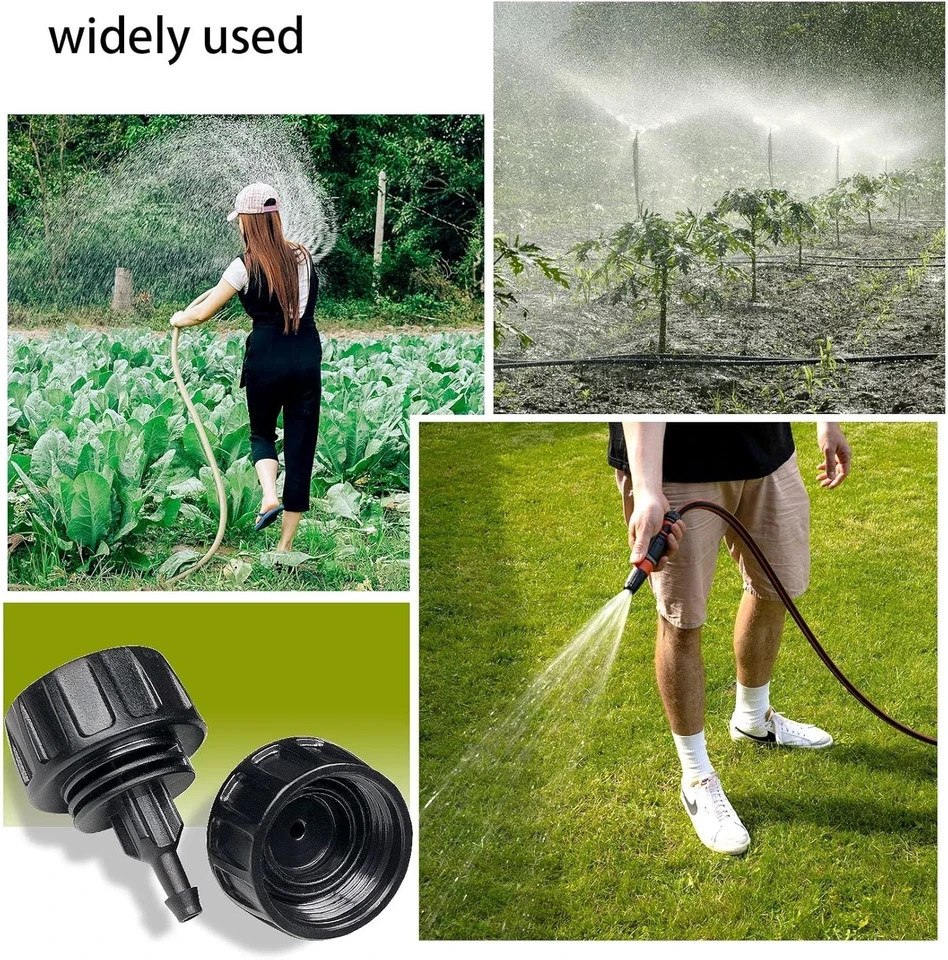 6 Pack Drip Irrigation Hose Connectors, 1/4 Inch inch, Black