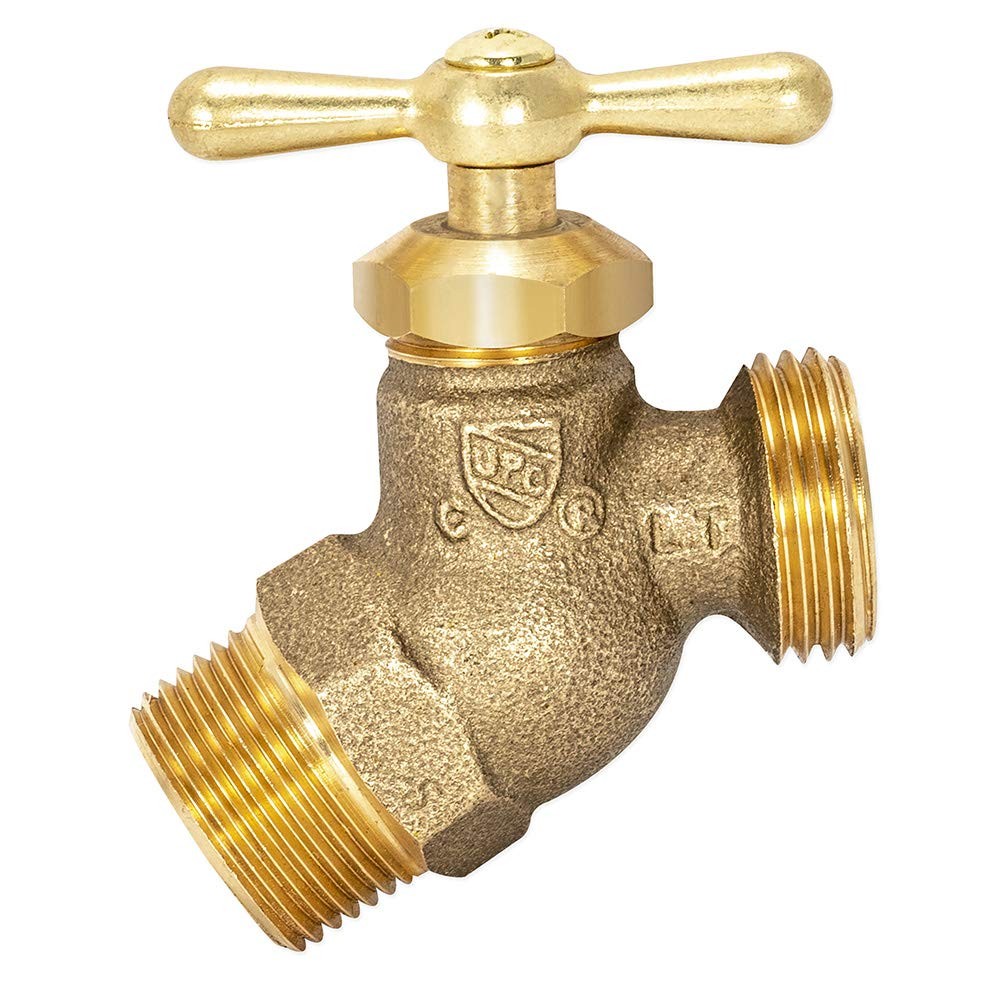Eastman Male No-Kink Hose Bibb, 3/4 Inch MIP Connection, Brass in.,