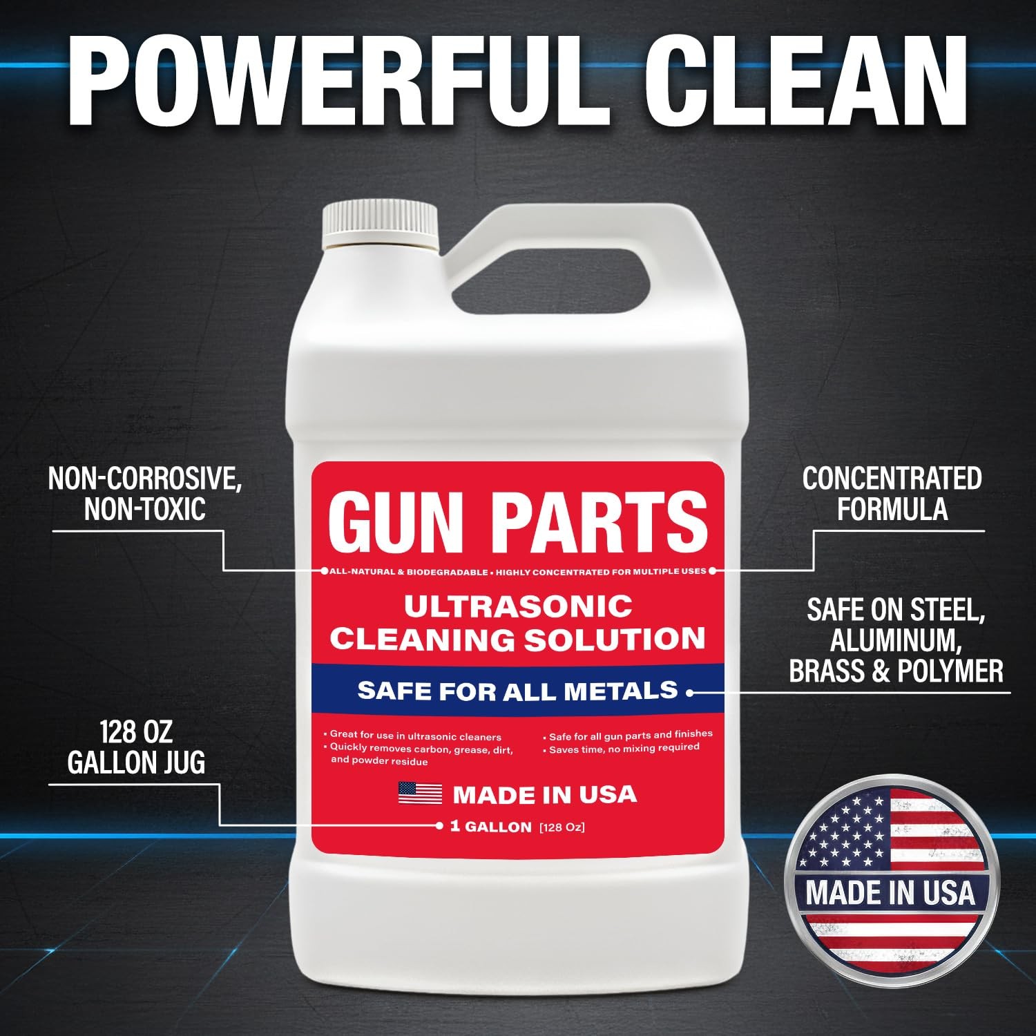 Ultrasonic Gun Cleaning Solution – 1 Gallon/128oz [Made in USA] Concentrated…