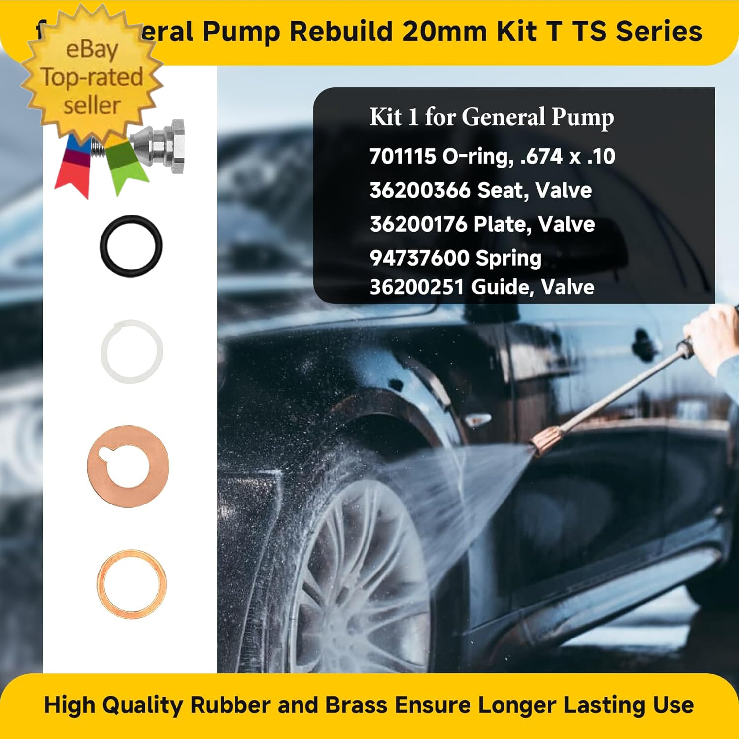 For General Pump Rebuild Kit, Compatible with General Pump T/TS Series T1011 TS1