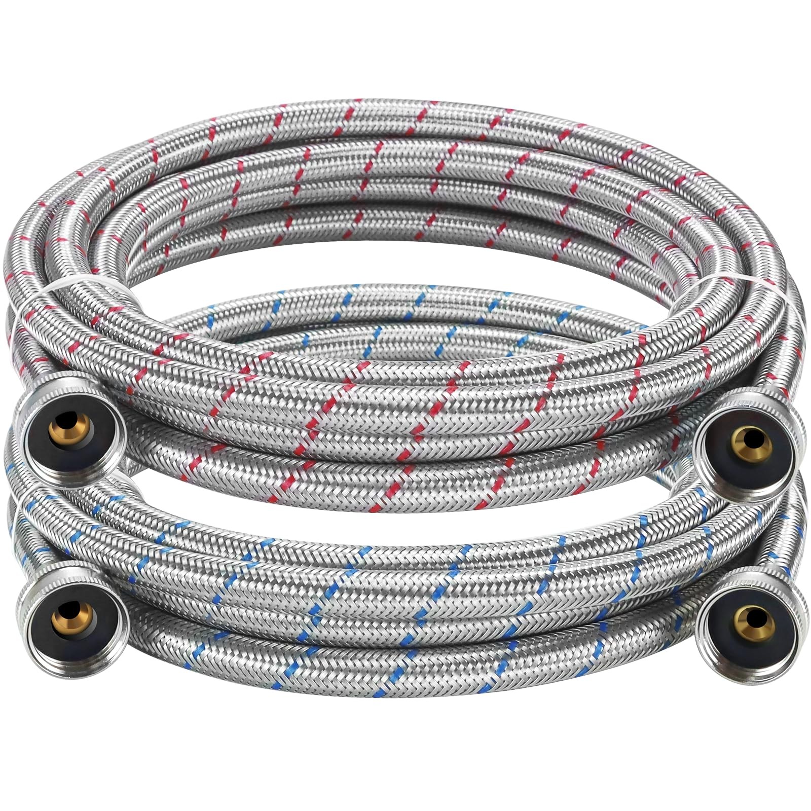 15ft Extra Long Washing Machine Hoses By 3/4” Standard Npt Connections