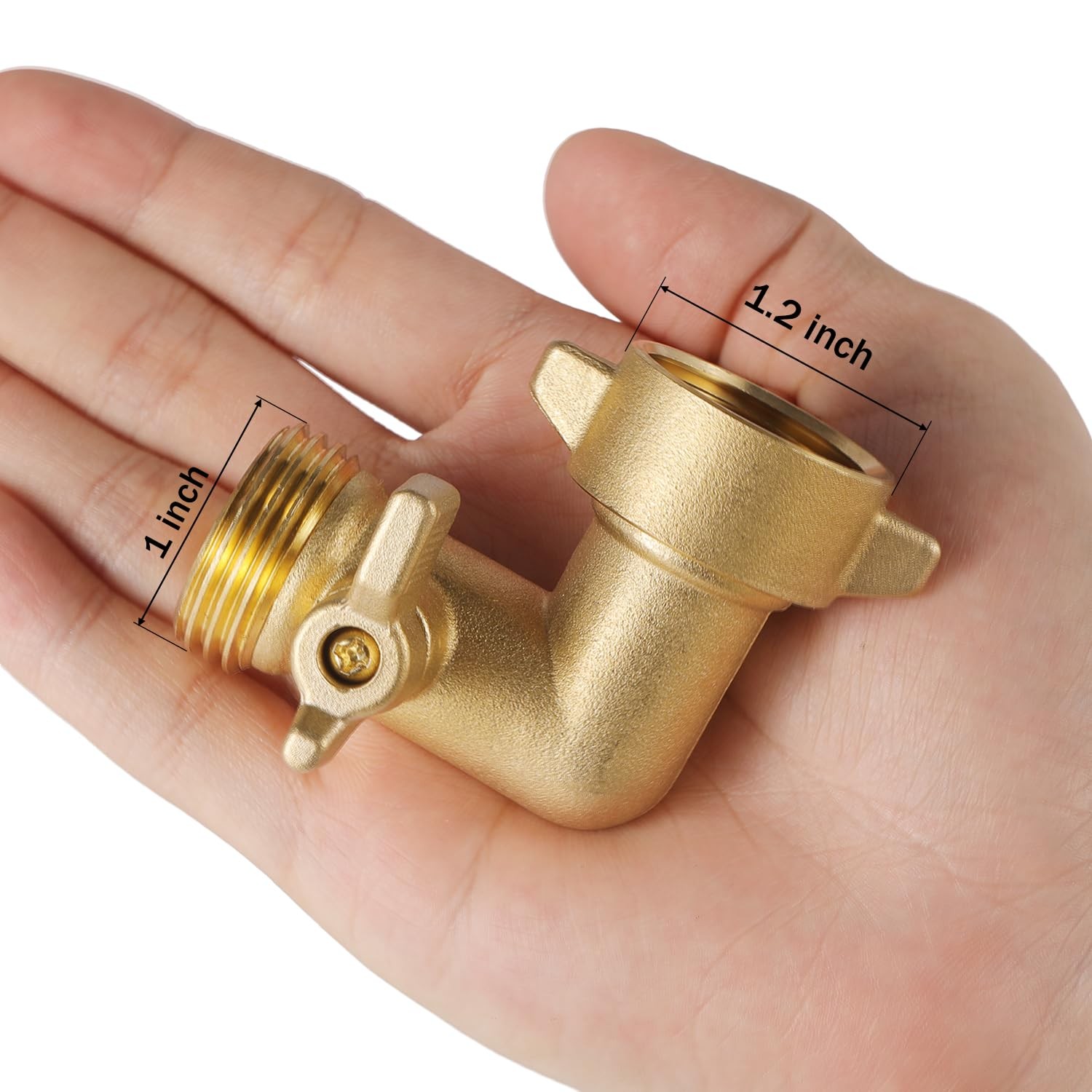 AuySier 2 Pack Brass 90 Degree Hose Elbow for RV, Garden 0.75 Inch, 2