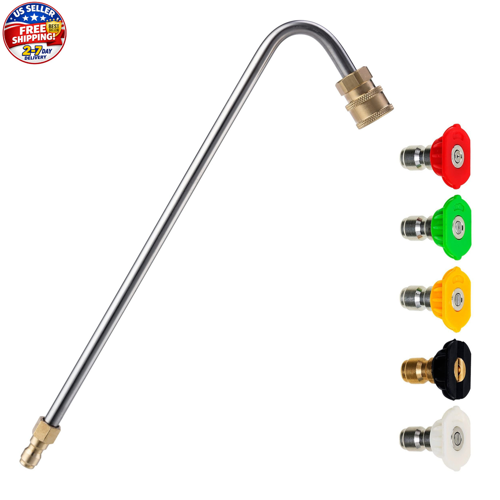 Stainless Steel Pressure Washer Gutter Cleaner Attachment, Angled Extension Wand