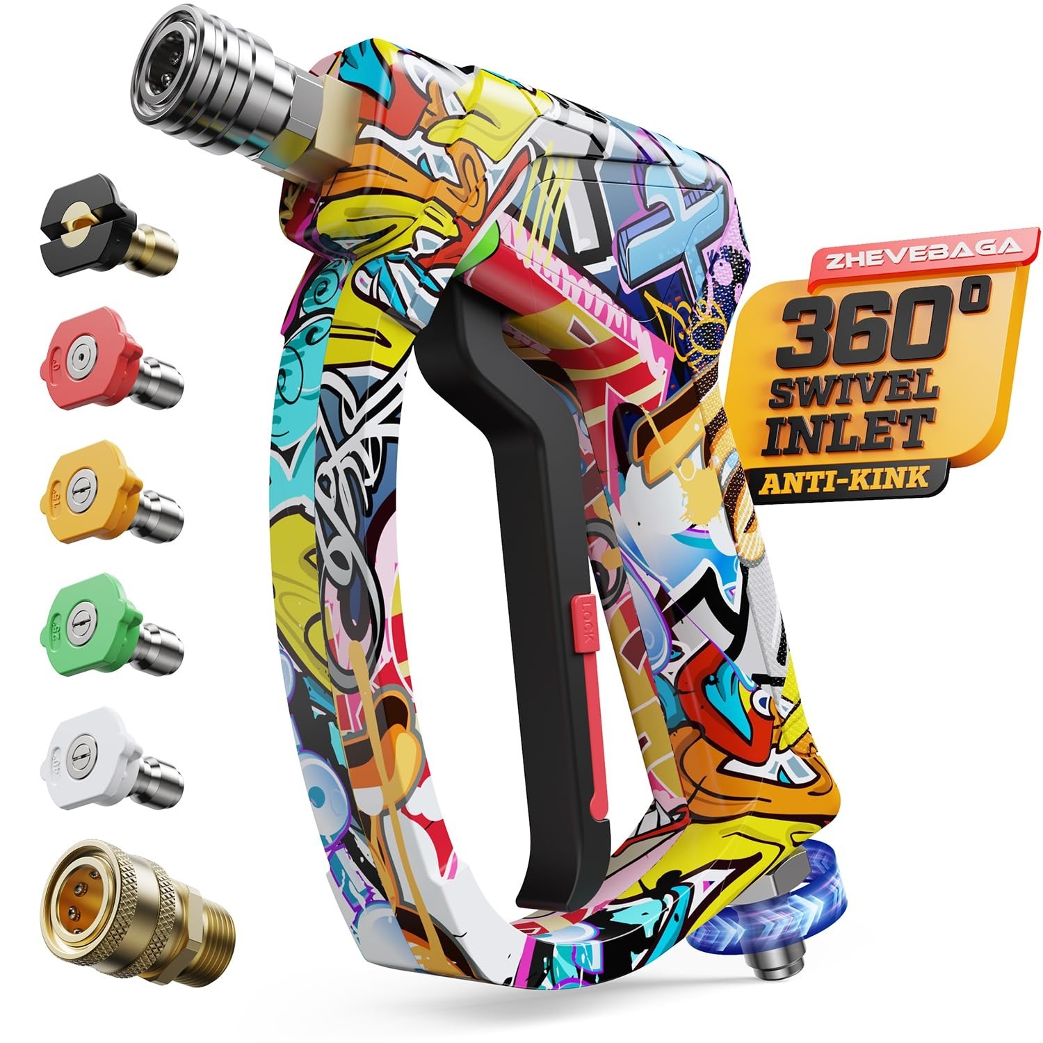 Short Pressure Washer Gun with Swivel, Power Washer Gun | 4000PIS Pressure Wa…