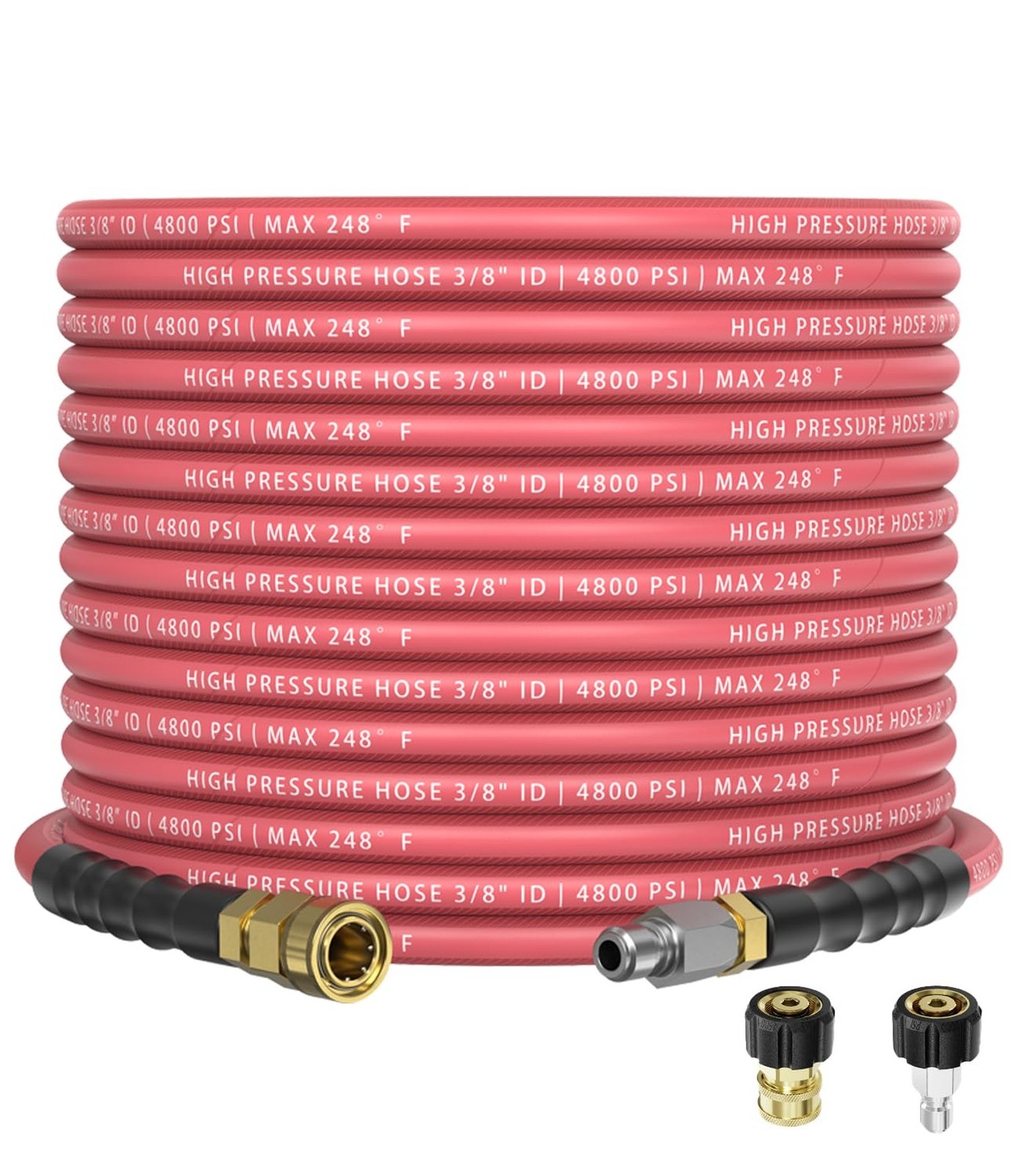 3/8″ 4800PSI Pressure Washer Hose 50FT with 360° Swivel Quick Connect, Flex