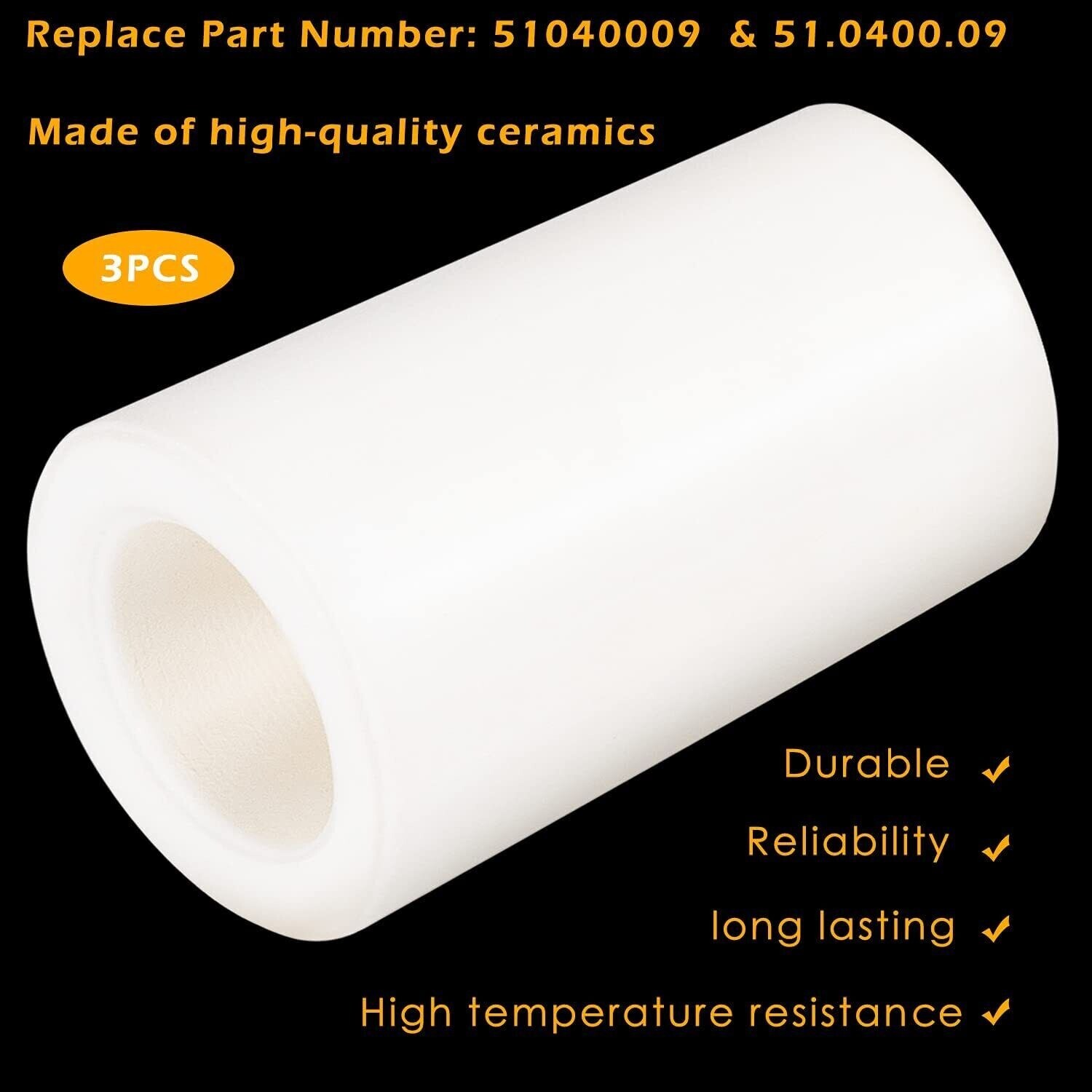3PCS General Pump Piston Replace Ceramic 15mm 51040009 for TP Pumps (15x25x9 mm)