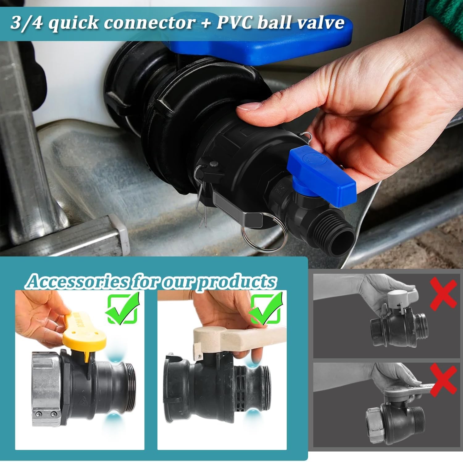 IBC Tote Hose Adapter, 275-330 Gallon PVC Valve & Fittings