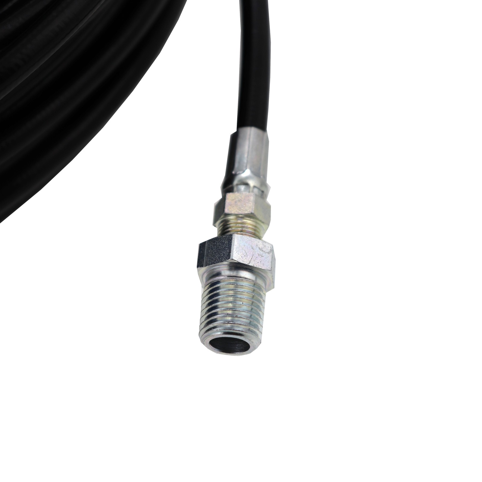 Schieffer 4800 PSI 1/8″ x 150′ Thermoplastic Sewer Jetter Hose MPT 1/4 1/8 Solid