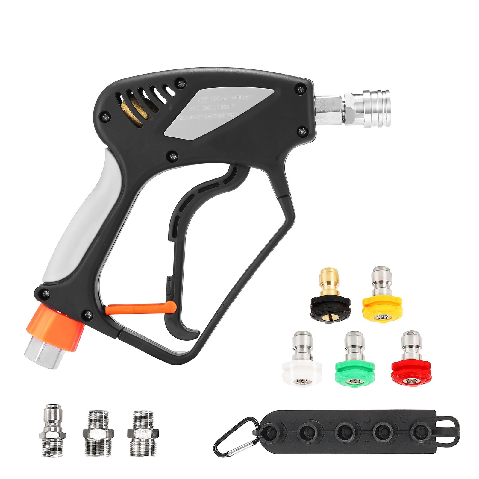 PWACCS Short Pressure Washer Gun with Swivel, 5000 PSI, Black | Power Washer …