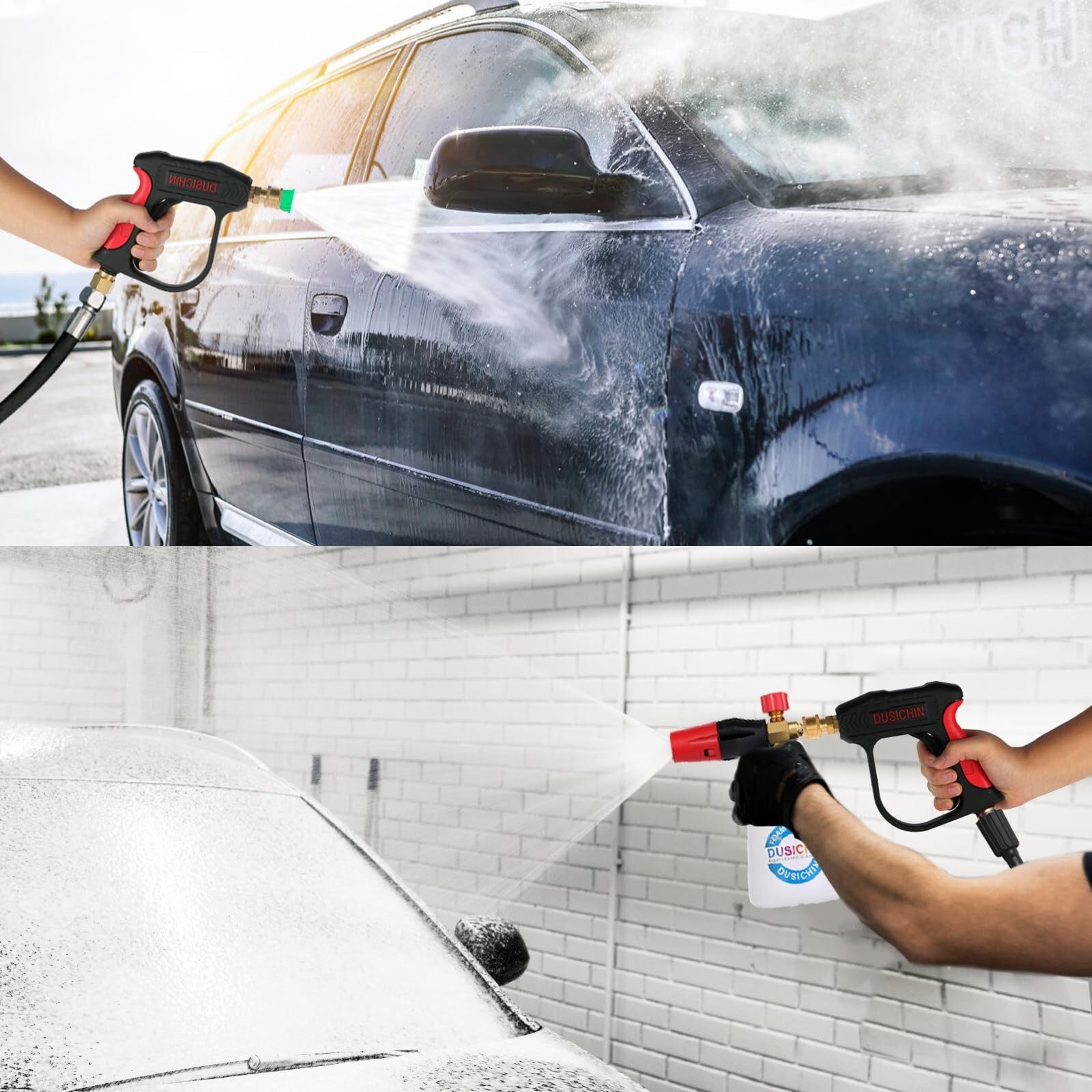 DUSICHIN DUS-220 Short Wand High Pressure Washer Handle Gun 3000 PSI Max 5 Pr…