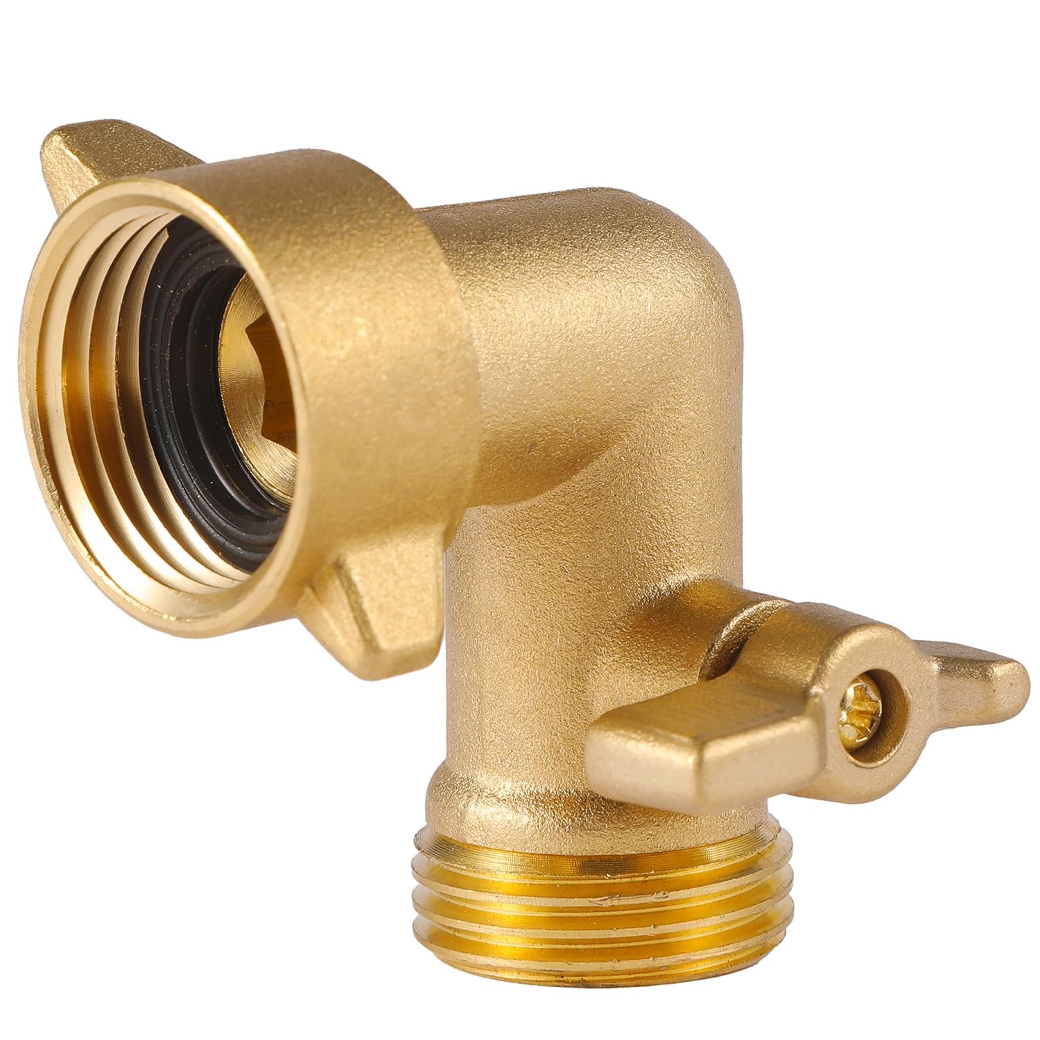 AuySier 2 Pack Brass 90 Degree Hose Elbow for RV, Garden 0.75 Inch, 2