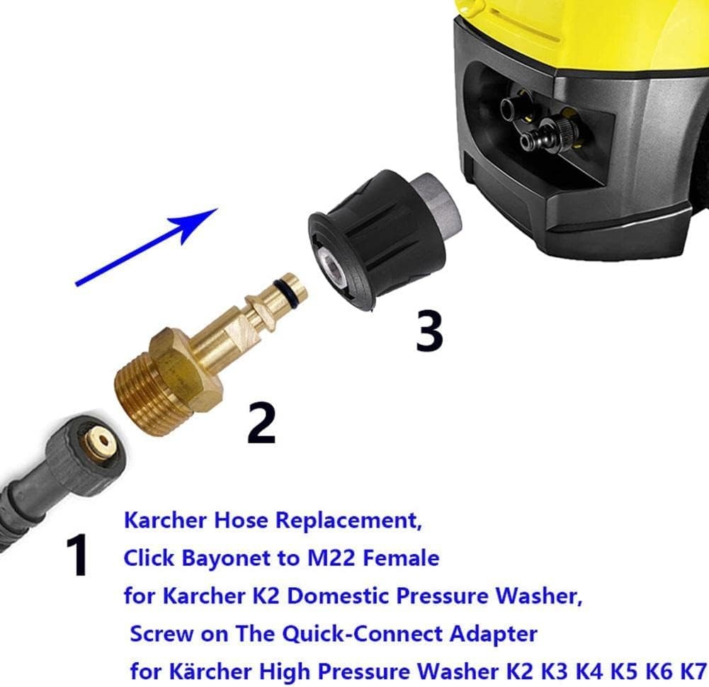 M22 Adapter High Pressure Washer Hose Pipe Quick 1 Inch