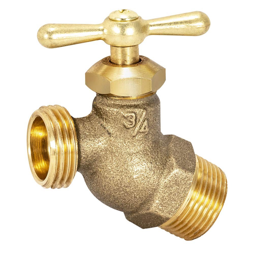 Eastman Male No-Kink Hose Bibb, 3/4 Inch MIP Connection, Brass in.,