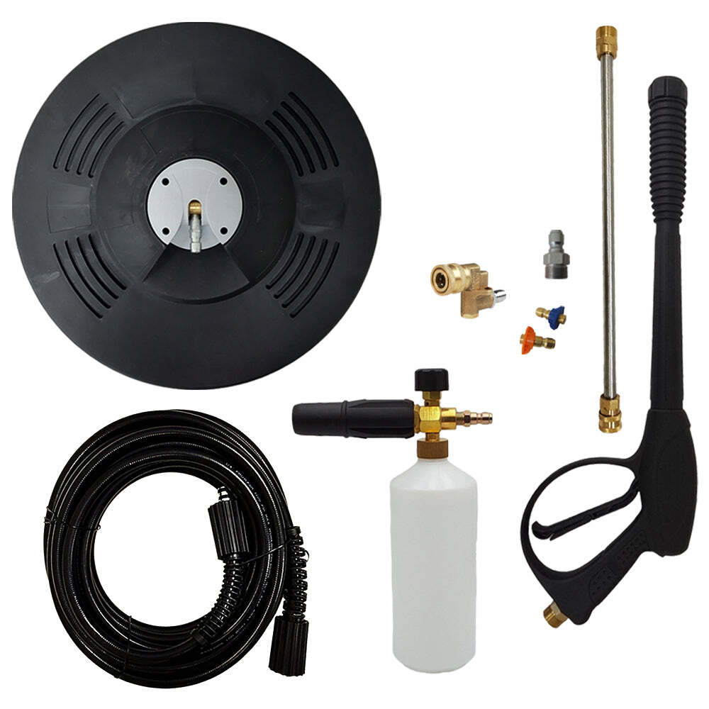 Proven Part 15″ Floor Scrubber, 25′ Hose, Pro-Gun Kit & Quick Connect, 1/4″ Quic
