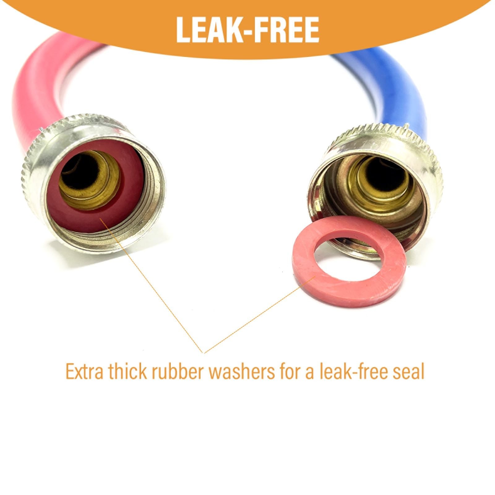 2 PACK, Rubber Hot Cold Washer Hose Y Mixer Plumbing Connector Burst Proof Wa…