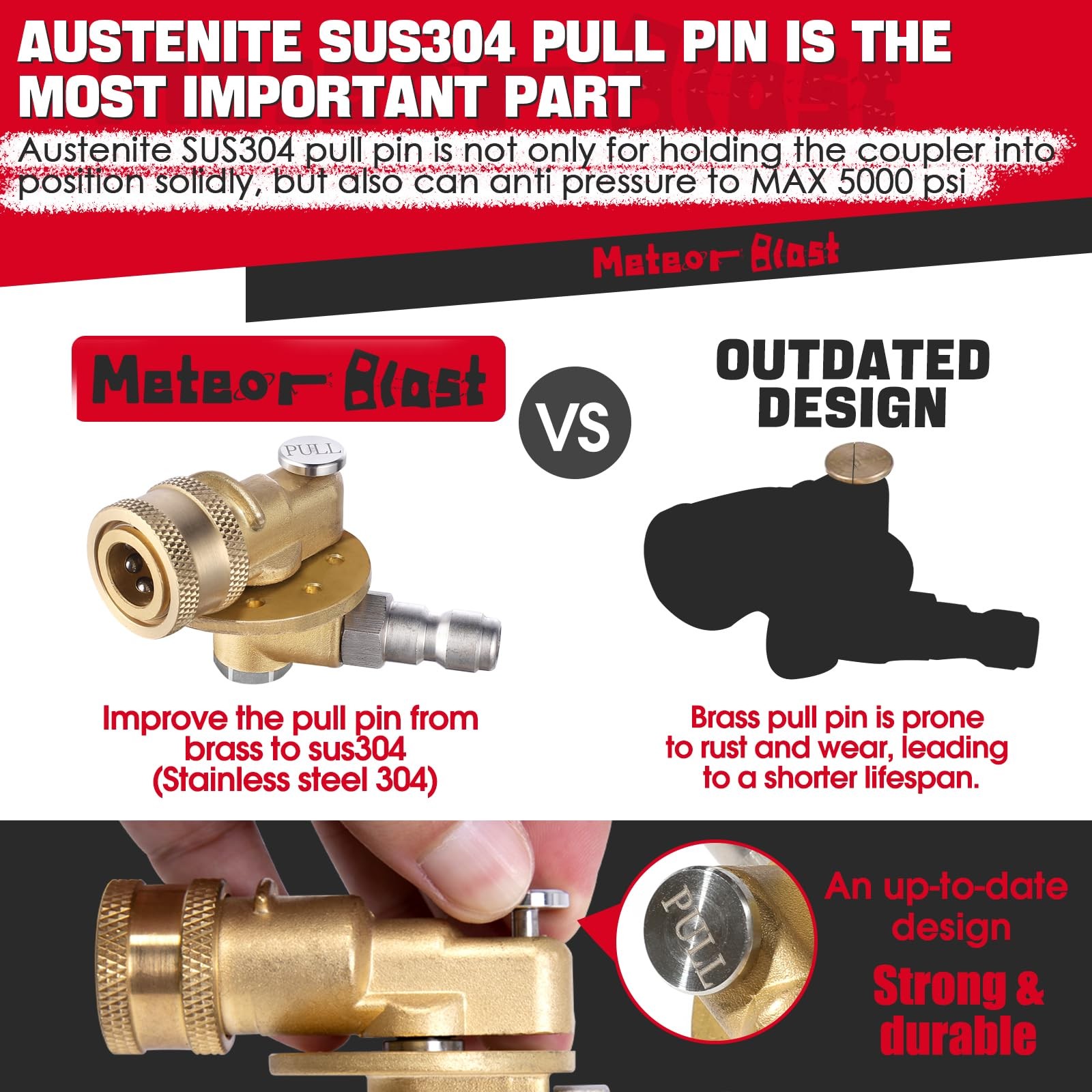 Meteor Blast Pivoting Coupler, 270 Degree with 7 7 angles：270 degree, Brass