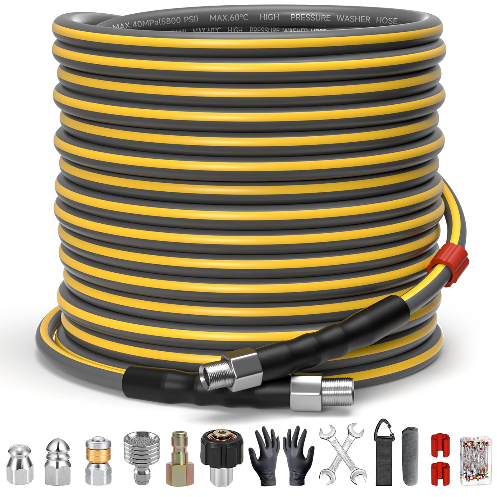 TUTULUCK Sewer Jetter Kit for Pressure 12.99 inches x 7.48 inches, 100FT