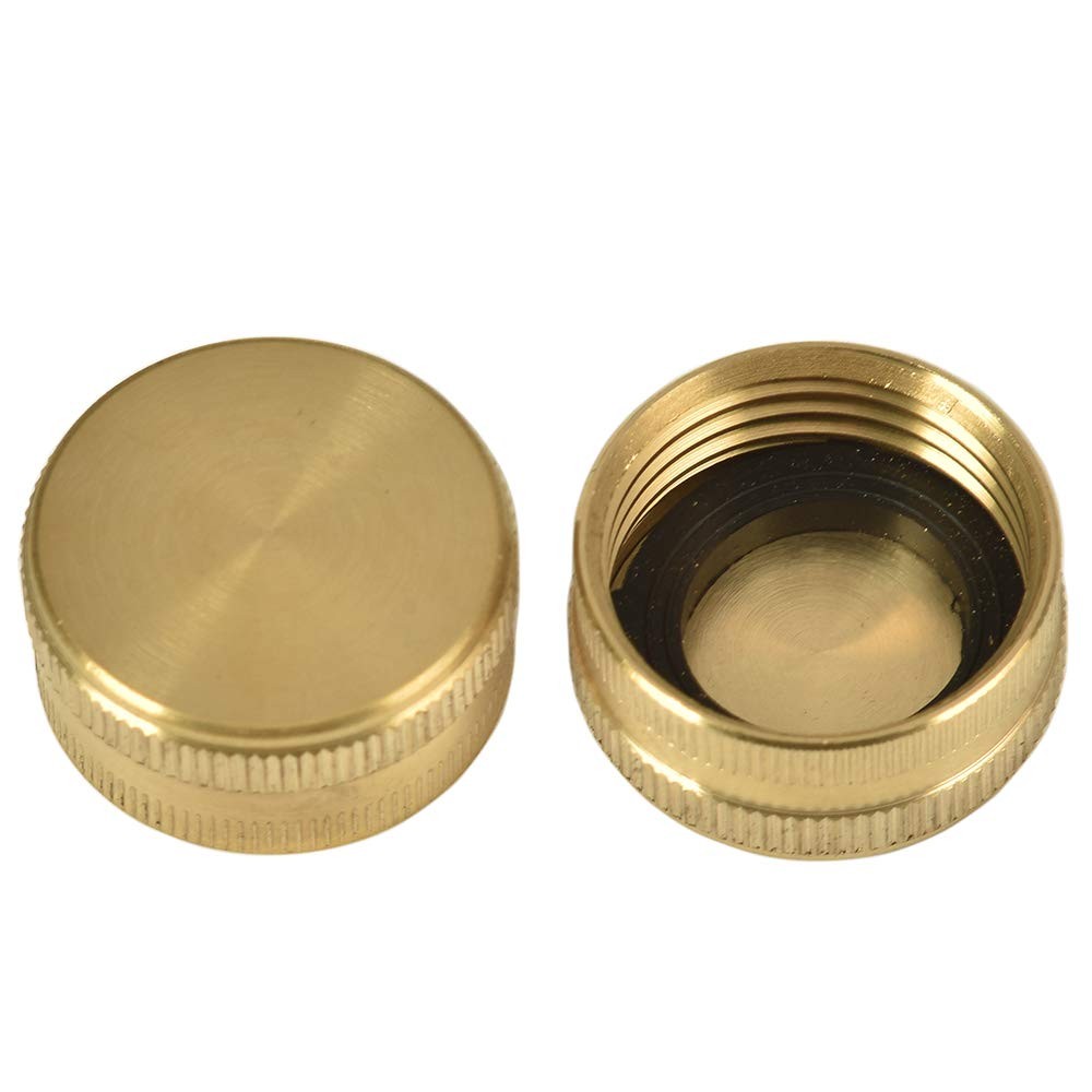 Sanpaint 2 Pack 3/4″ Brass Garden Hose End Caps with Female(2 Pack),