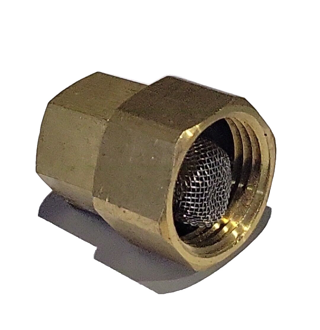 MTM Brass Garden Hose Inlet 3/4″ FGH X 1/2″ Female NPT Swivel With Filter Screen