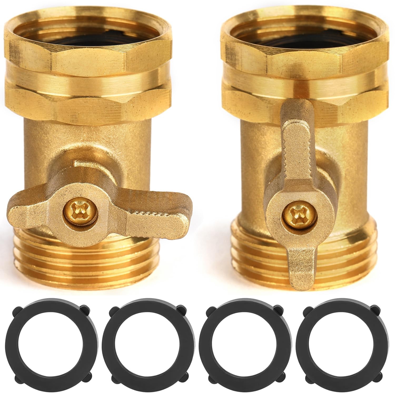 2 Pack Garden Hose Shut Off Valve – Extended Handle – 3/4″ 3/4 inches, 2