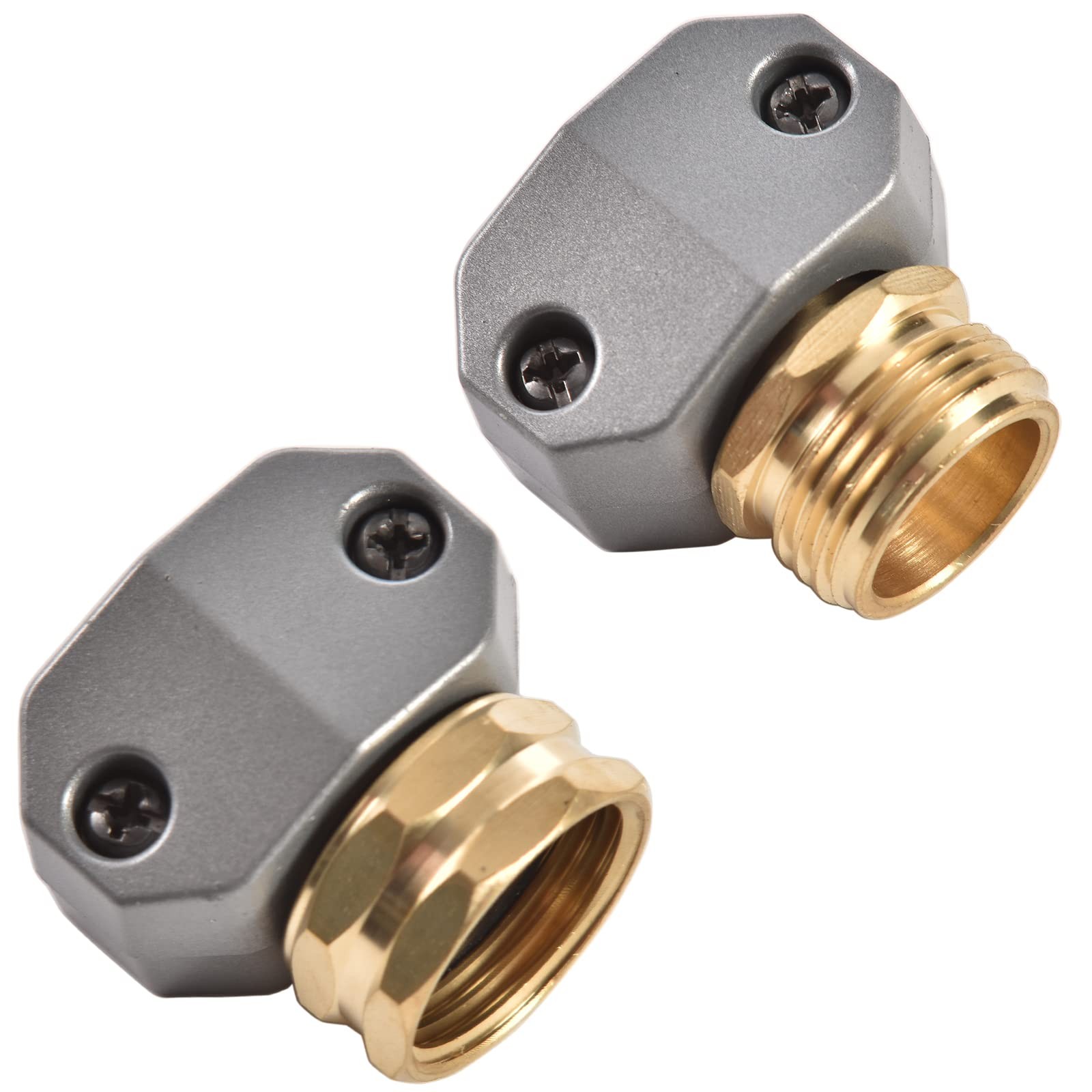 Sanpaint Garden Hose Repair Connector Fitting, Brass Mender 4 pcs Set,