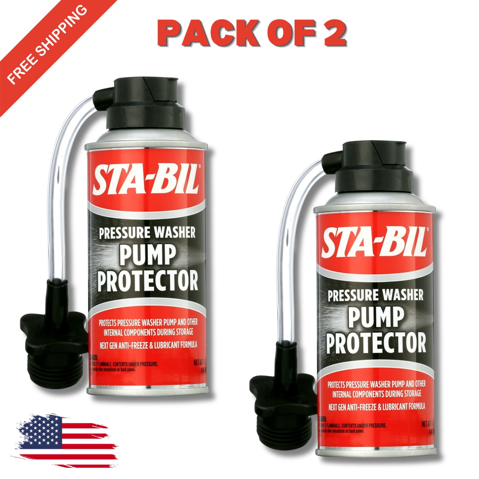 2 PACK-Pressure Washer Pump Protector Pistons Seal Saver Anti-Freeze STA-BIL 4oZ